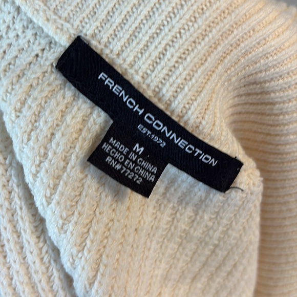 French Connection drop short sleeve zip up turtleneck knit Sweater oversized M - Picture 8 of 13